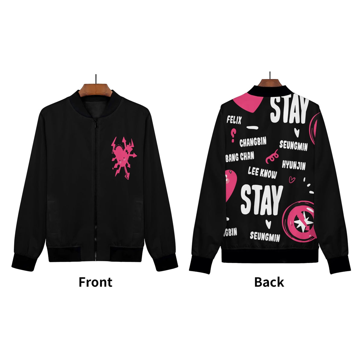 StrayKids Appreciation Zip Up Print Bomber Jacket