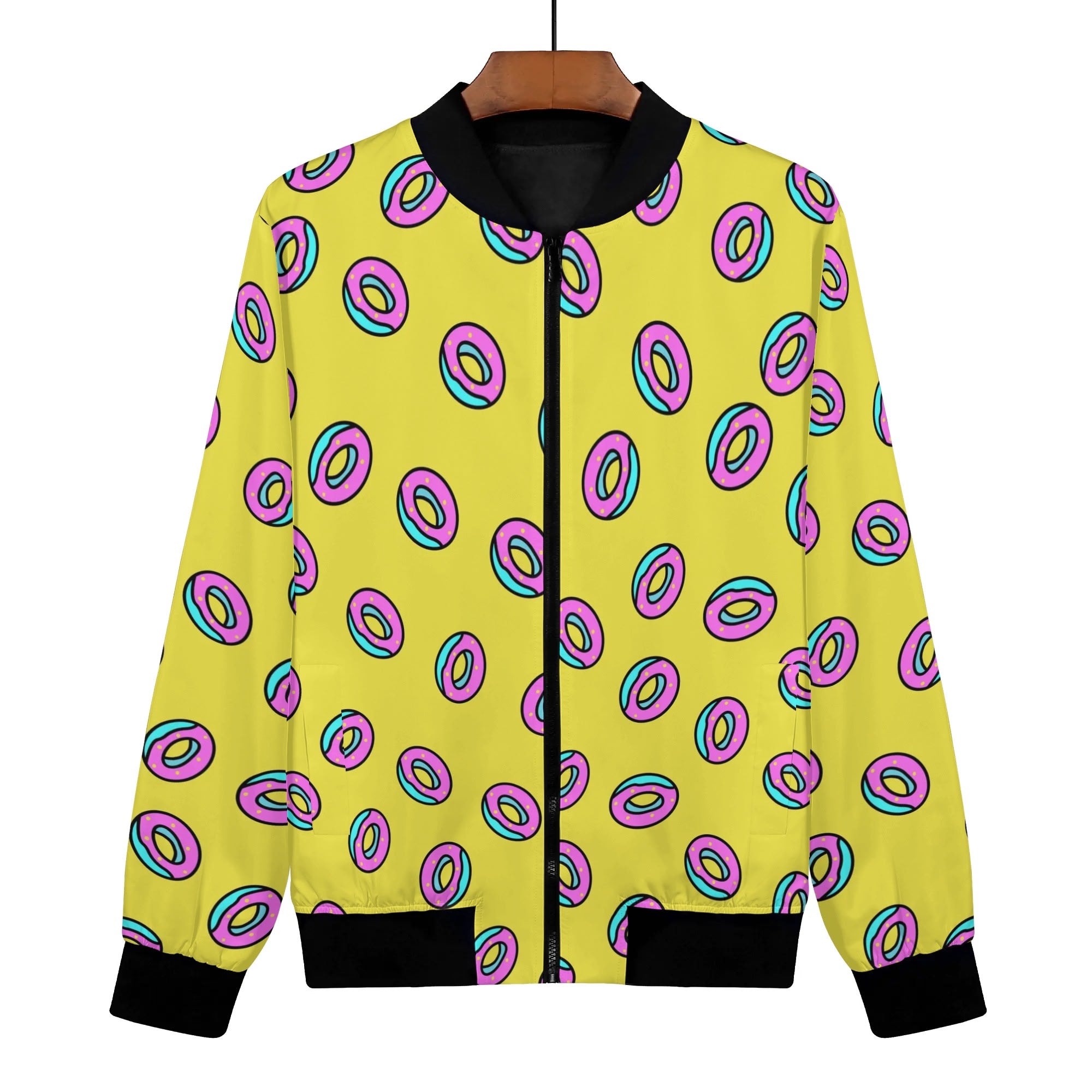 OPEN YY PAPER LIKE CROP BOMBER JACKET 韓国人気 OPEN YYのブラック Paper Like クロップド ボンバージャケットが