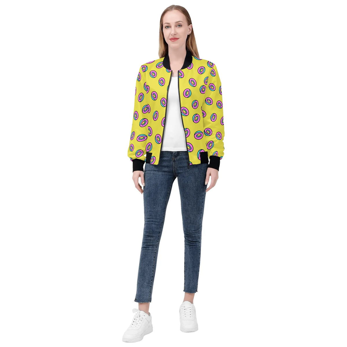 Kpop Donut Print Bomber Jacket