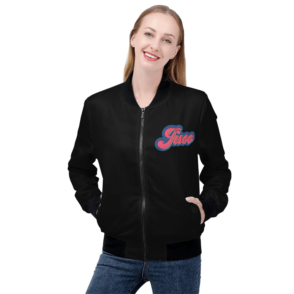 Black Jisoo Bomber Jacket