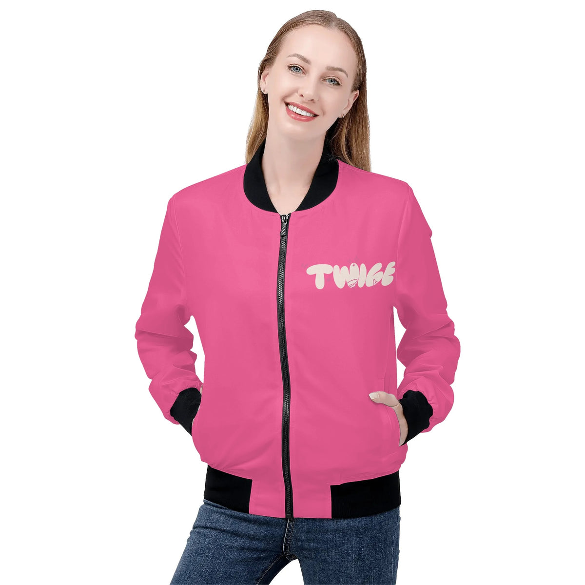 Pink Twice Bomber Jacket