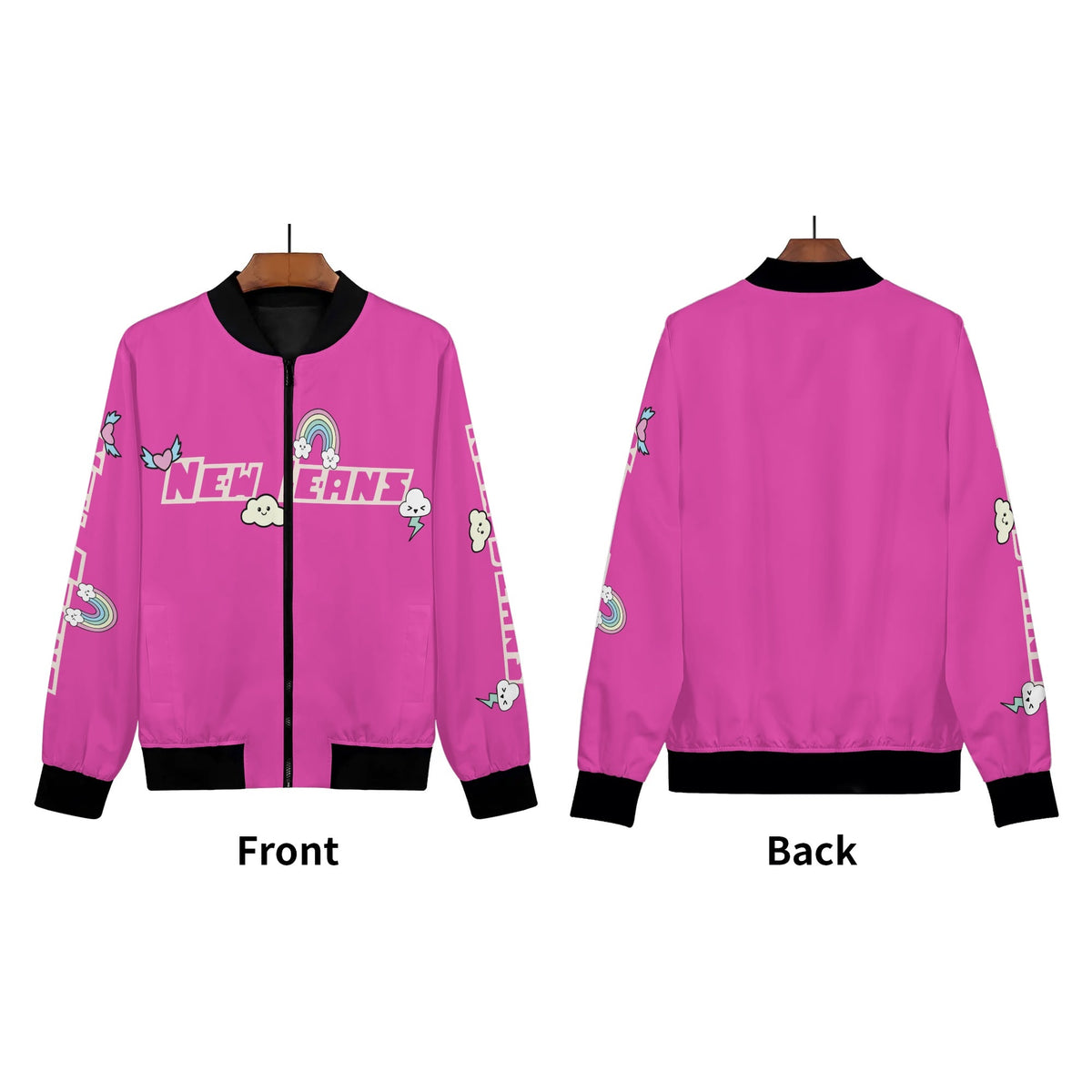 Pink New Jeans Bomber Jacket