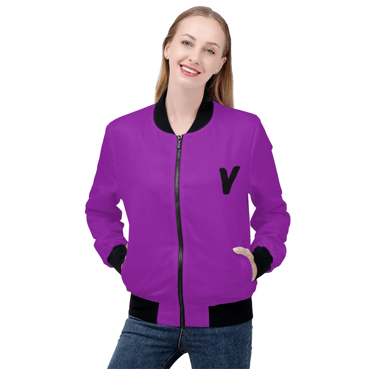 Purple Taehyung V Bomber Jacket