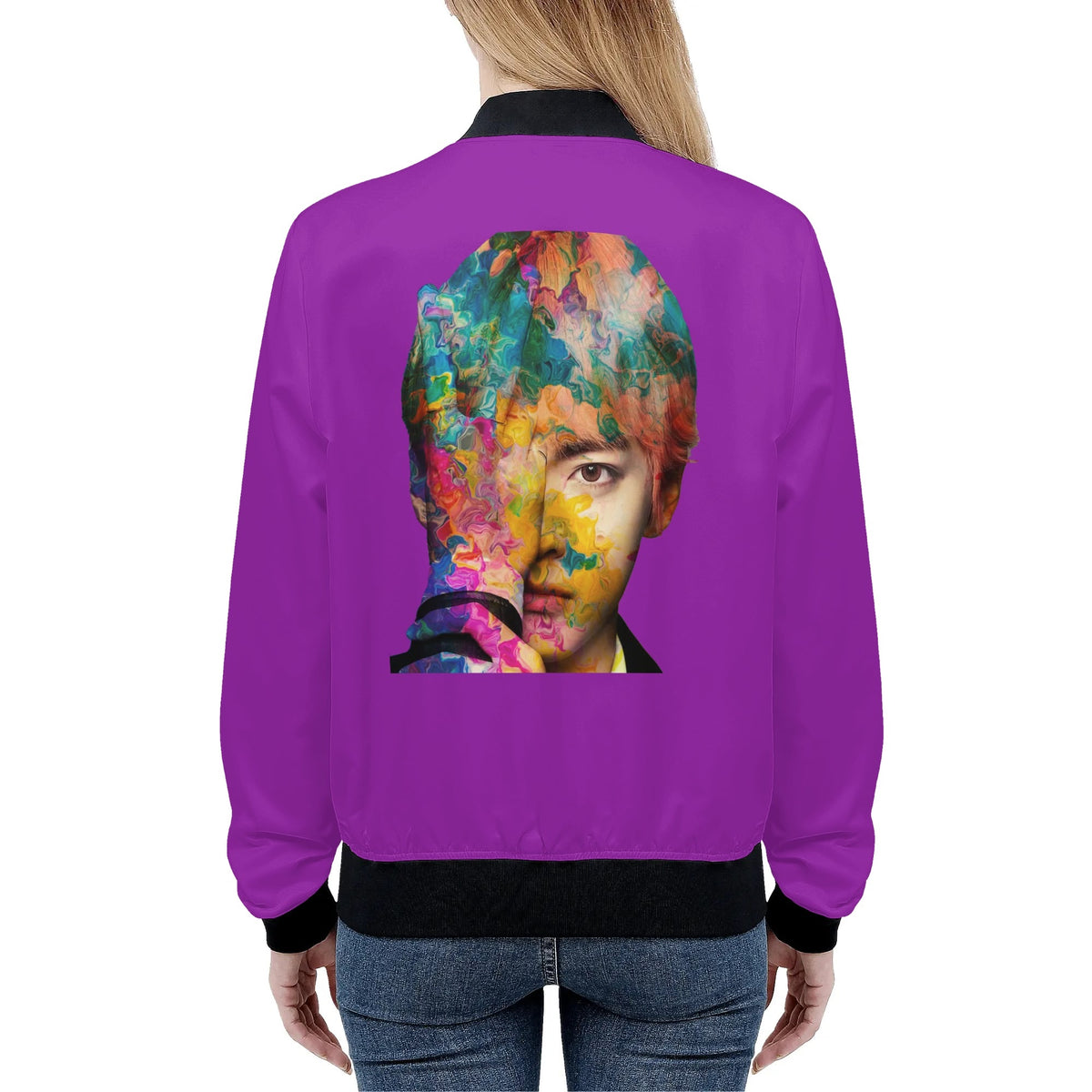 Purple Taehyung V Bomber Jacket