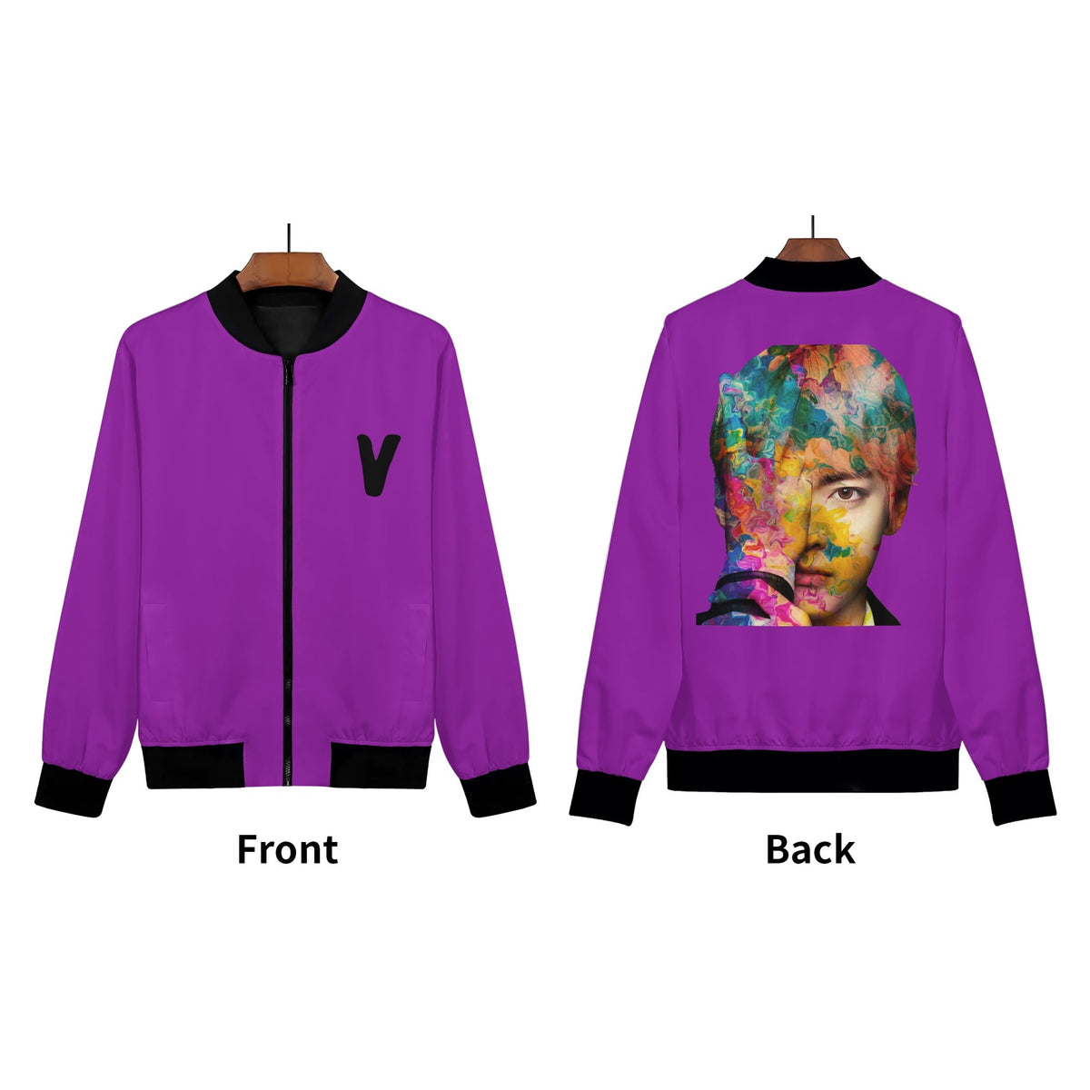 Purple Taehyung V Bomber Jacket
