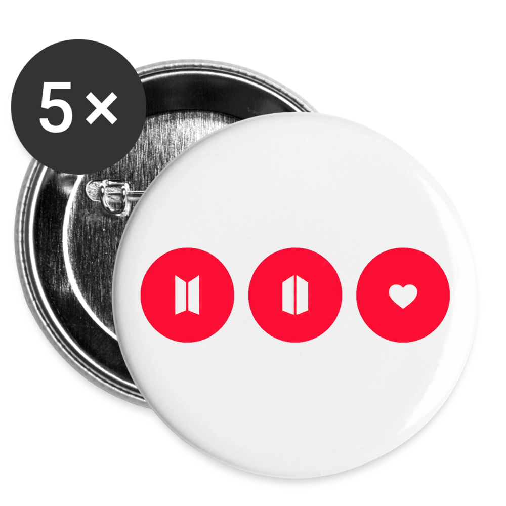 Buttons 3" ( 5-pack) - white