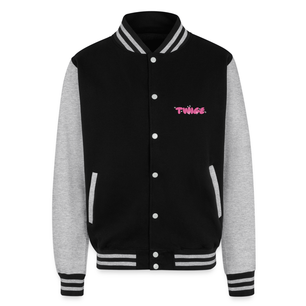 Twice Heavyweight Letterman Jacket - black/heather grey