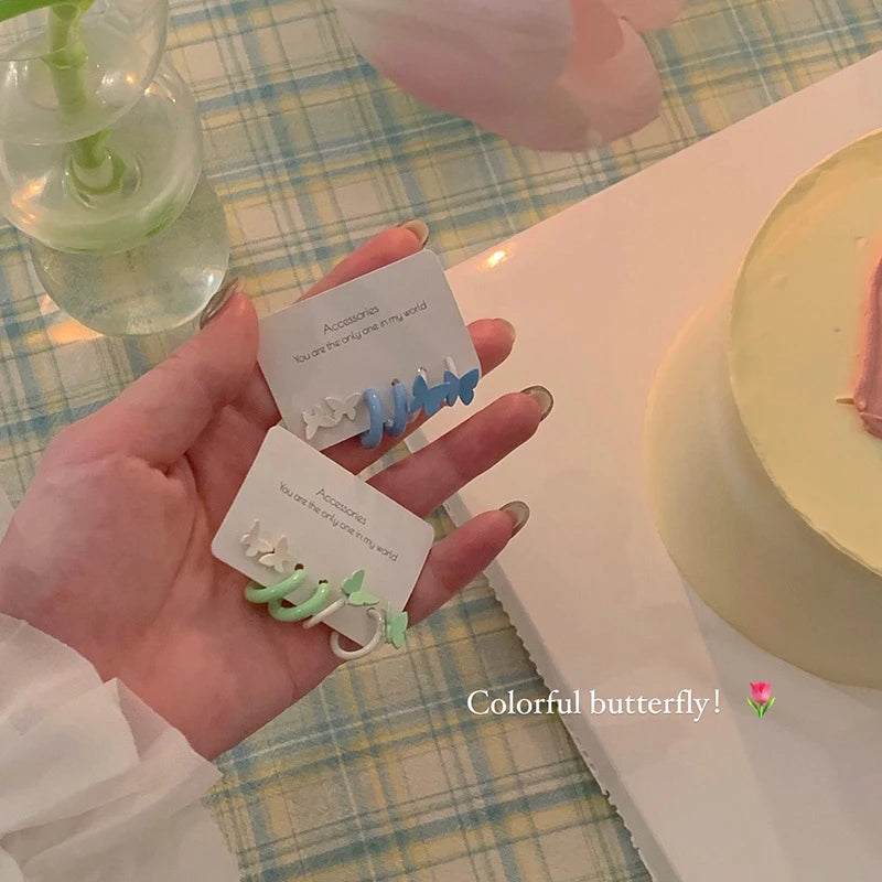 Cute Kawaii butterfly earring set