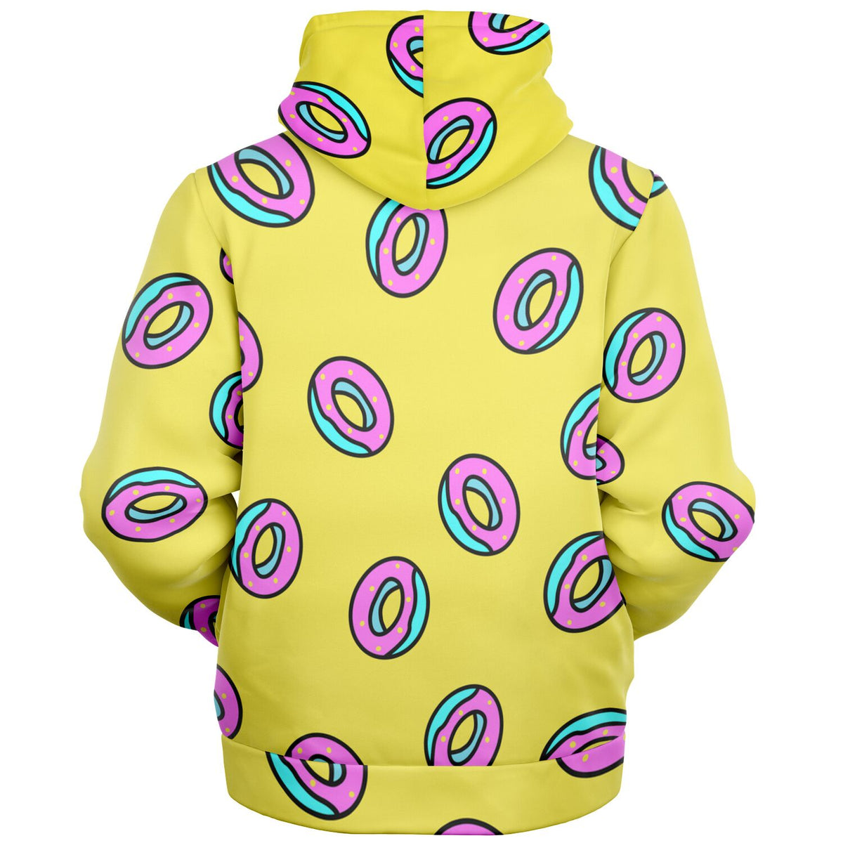 Kpop donut hoodie Winter warm yellow back view