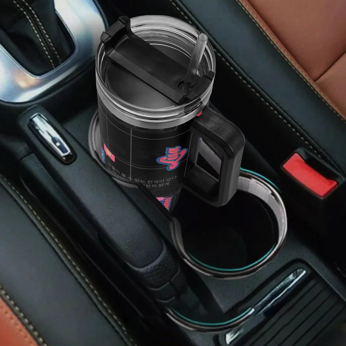 Blackpink cup in car cup holder
