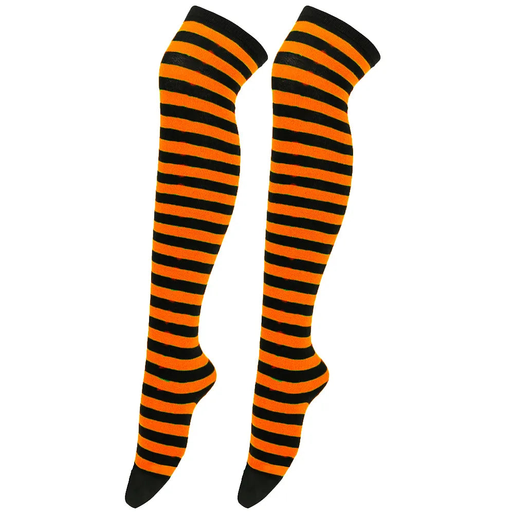 European and American Socks Stockings Women Japanese Style Stripe Knee Socks Thigh Socks Cosplay Anime Women's Socks Wholesale