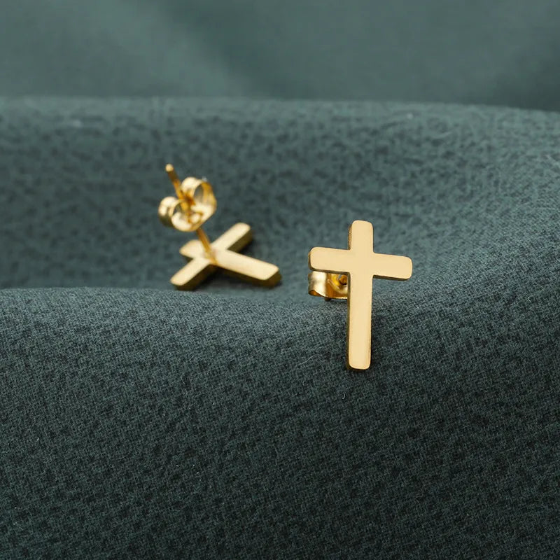 Cute Kawaii Minimal Cross Earrings