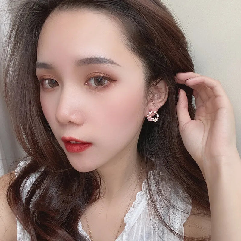 Cute Kawaii Pink Sweet Stud Earrings