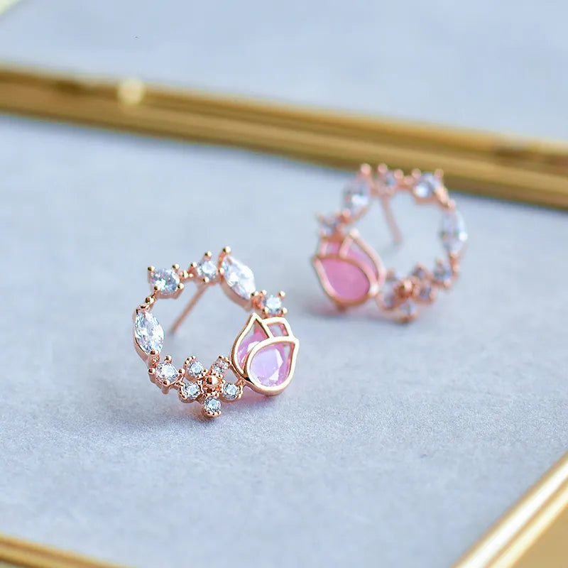 Cute Kawaii Pink Sweet Stud Earrings