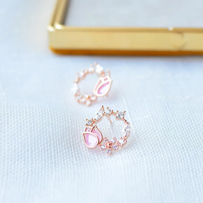 Cute Kawaii Pink Sweet Stud Earrings