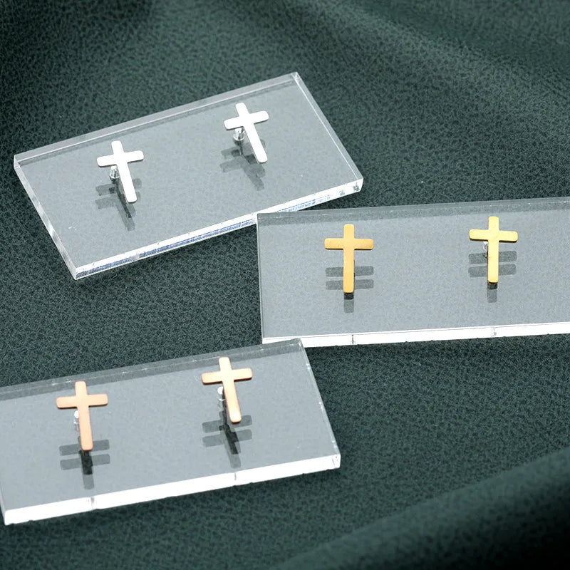 Cute Kawaii Minimal Cross Earrings
