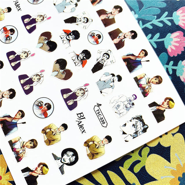 Kpop idols Bangtan art 3D nail stickers