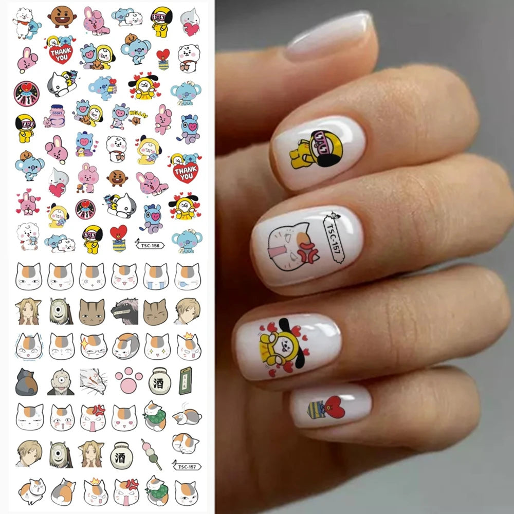 Cute Kawaii nails - Cute characters 3D Nail stickers