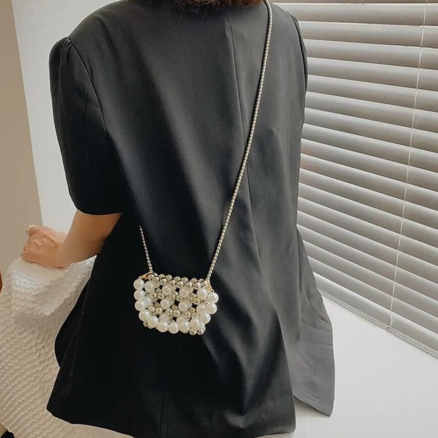 Dainty Beaded Mixed Pearl Beads Kawaii Handbag