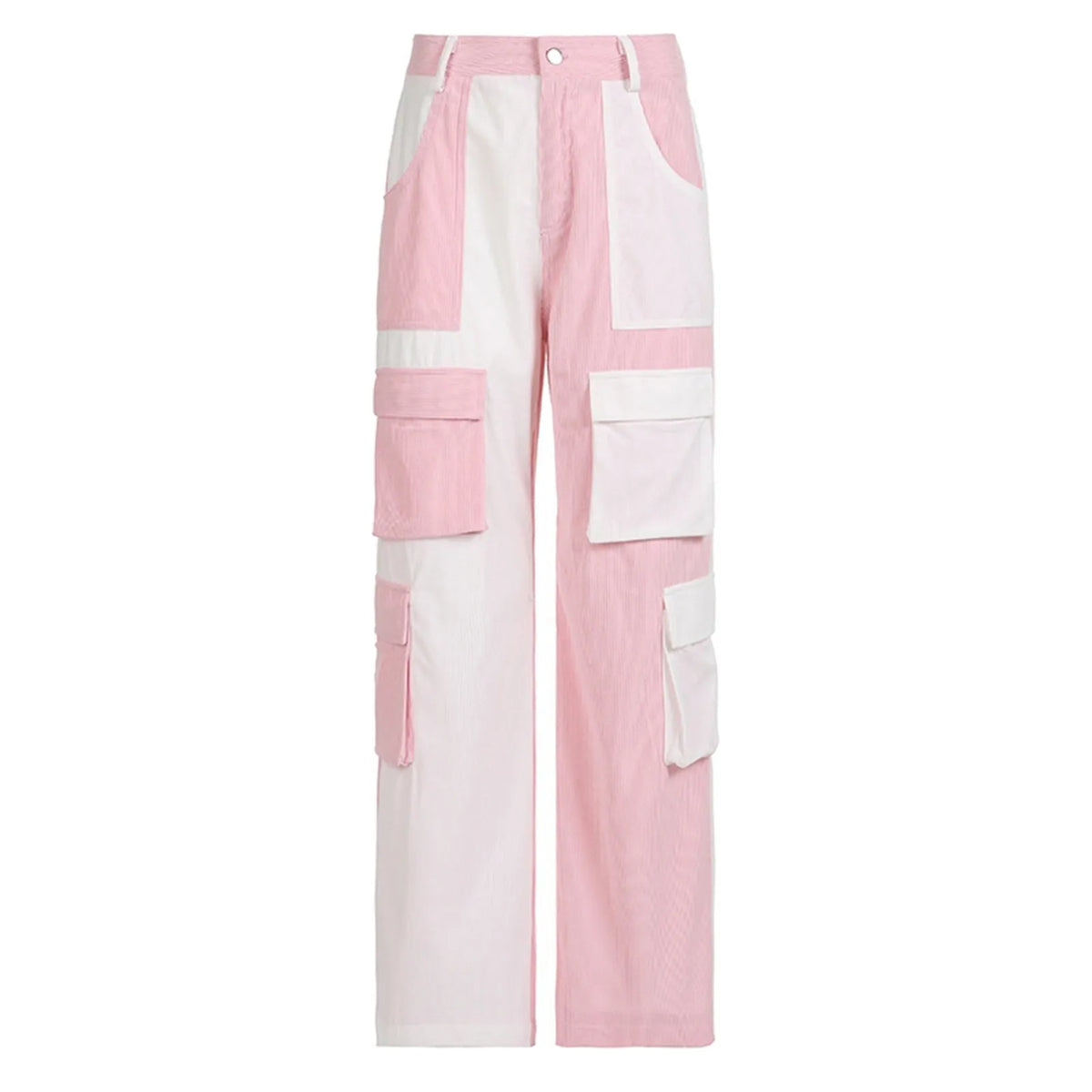 Dual Color Cargo Pants Women Baggy Trousers