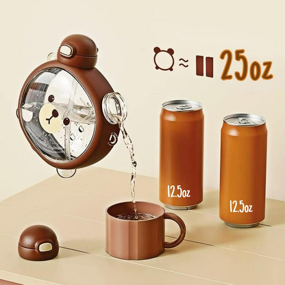 Kawaii Bear Cup | Leak-Proof | 750ml with Straw