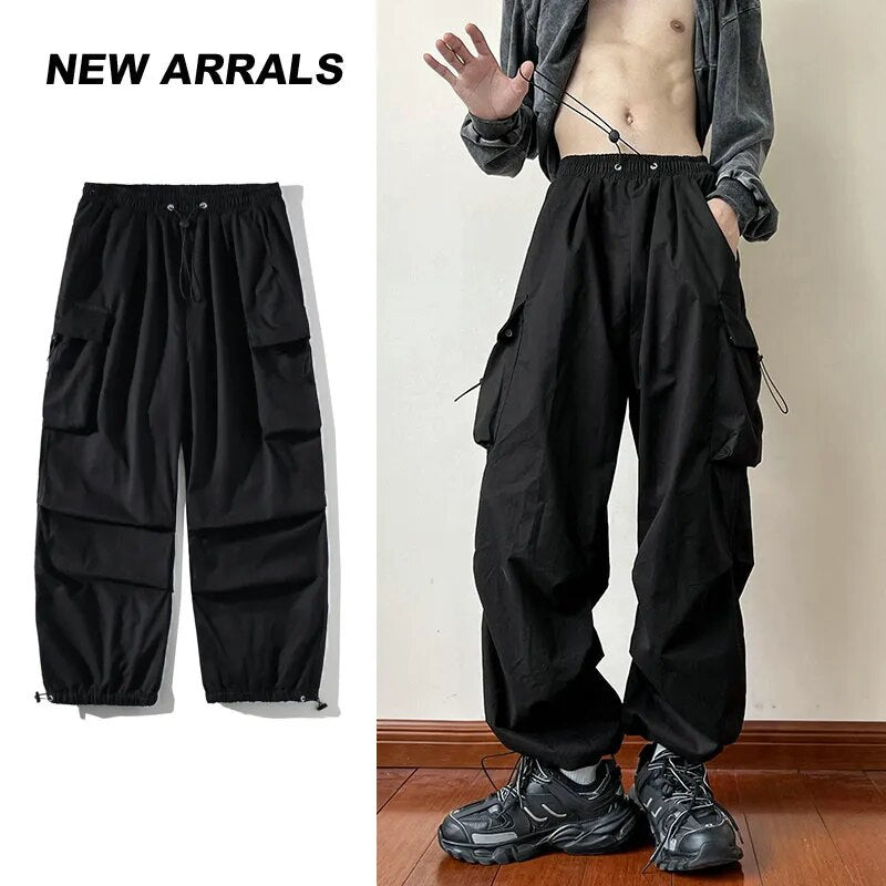 Baggy Wide Leg Kpop Pants With Side Pockets - Hello South Korea