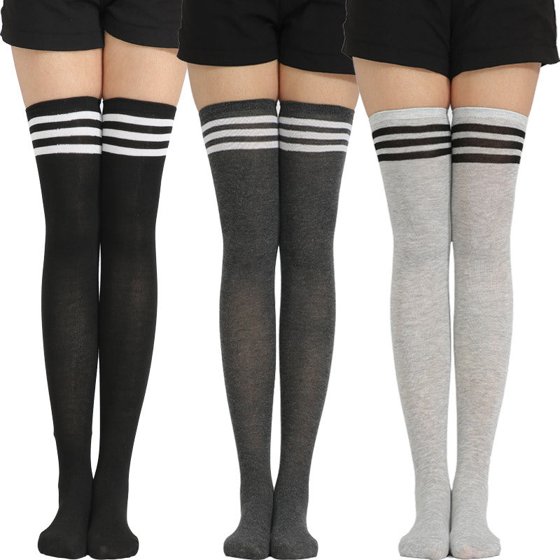 Over The Knee High Socks Striped Ladies Girls Women Stripe Stockings Socks