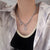 Kpop Pearl Heart Pendant Choker Necklace: Elegant Asymmetry Chain Jewelry