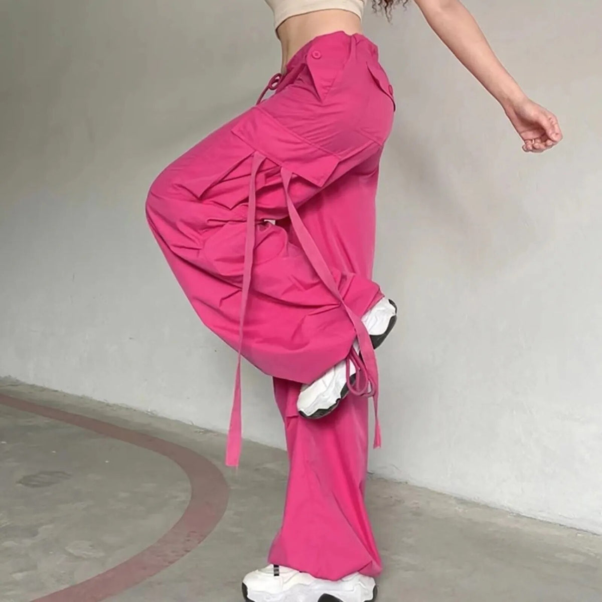 Pink/Black Tasseled Kpop Pants