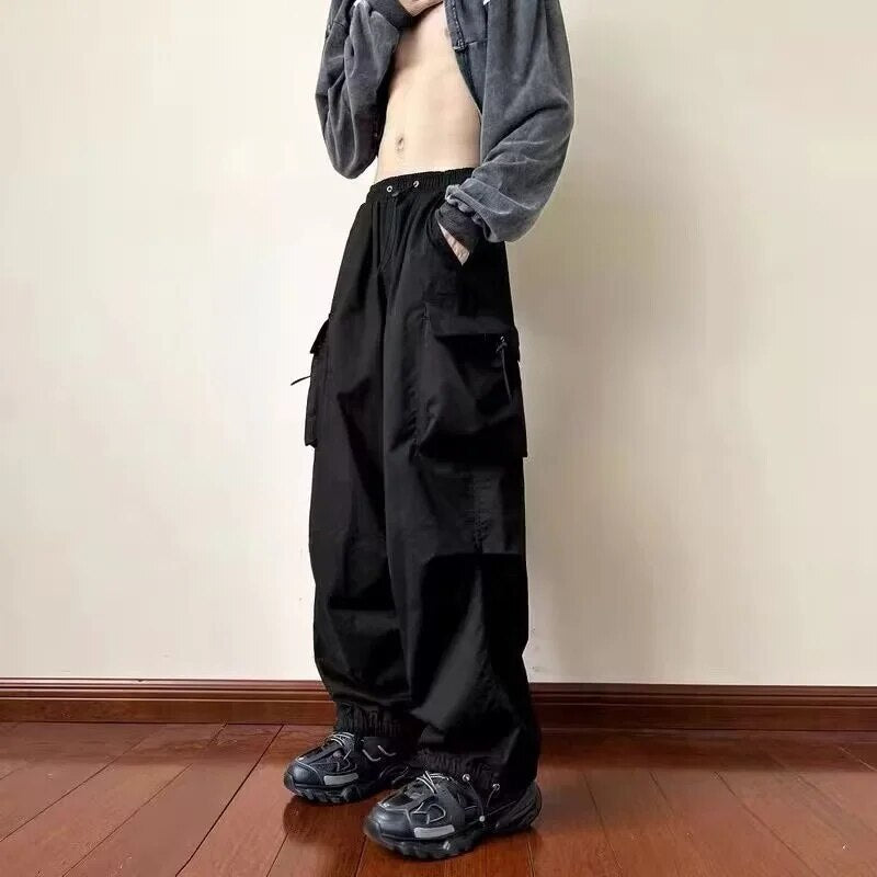 Baggy Wide Leg Kpop Pants With Side Pockets