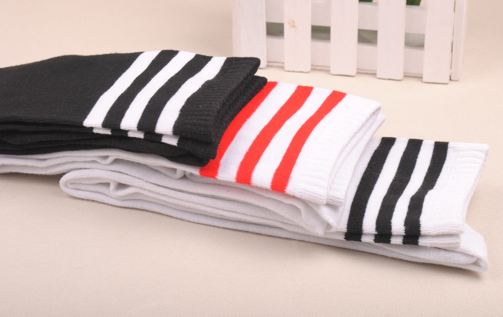 Sexy Black White Striped Long Socks Women Over Knee Thigh High Socks Over The Knee Stockings For Ladies Girls Warm Knee Socks