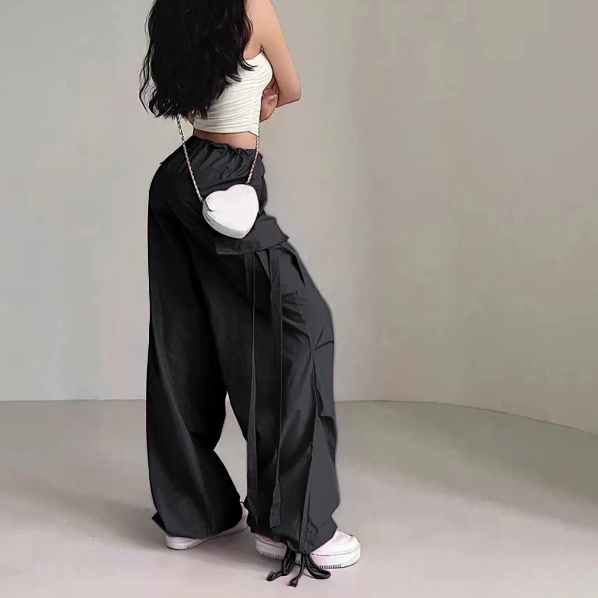 Pink/Black Tasseled Kpop Pants
