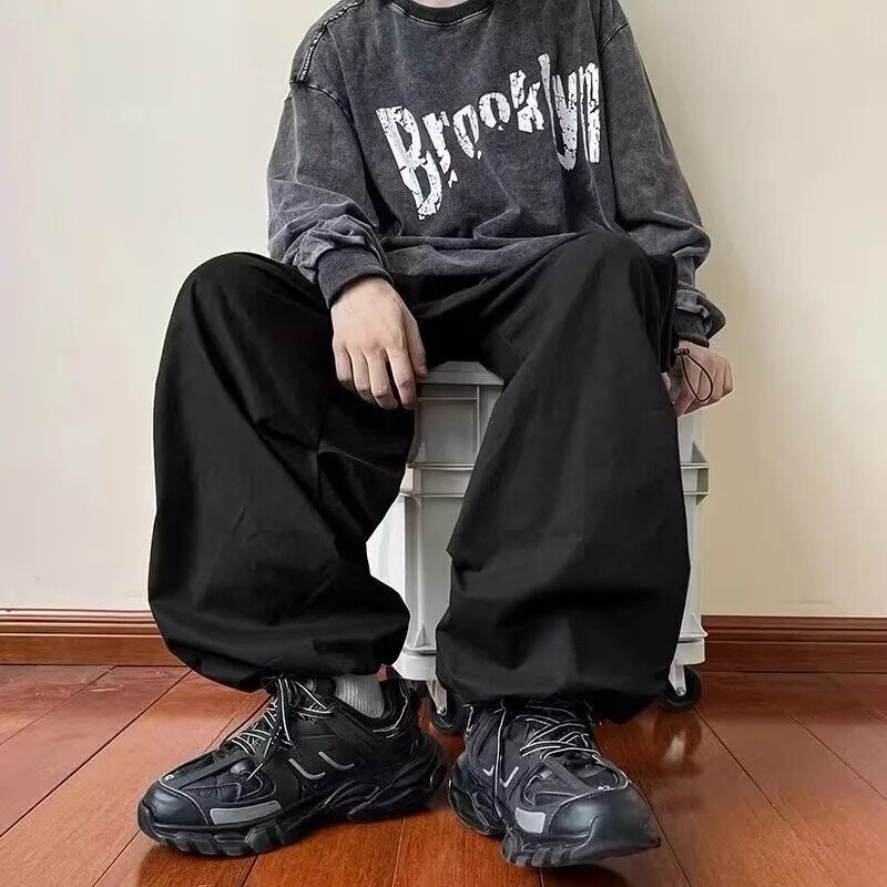 Baggy Wide Leg Kpop Pants With Side Pockets