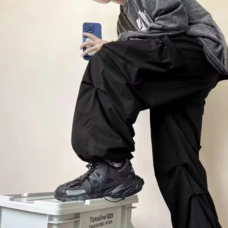 Baggy Wide Leg Kpop Pants With Side Pockets