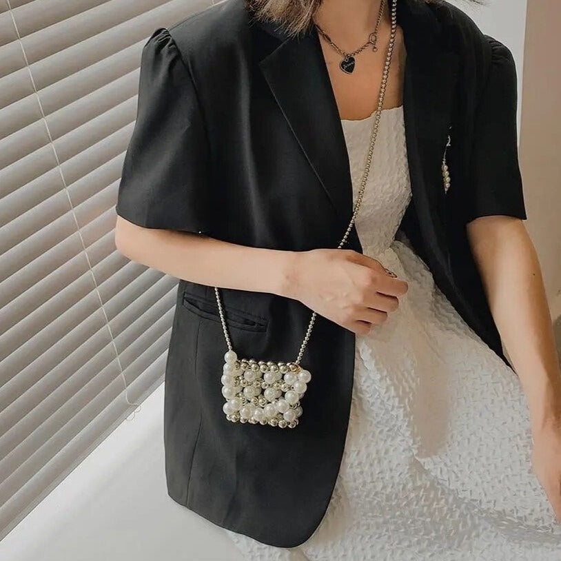 Dainty Beaded Mixed Pearl Beads Kawaii Handbag