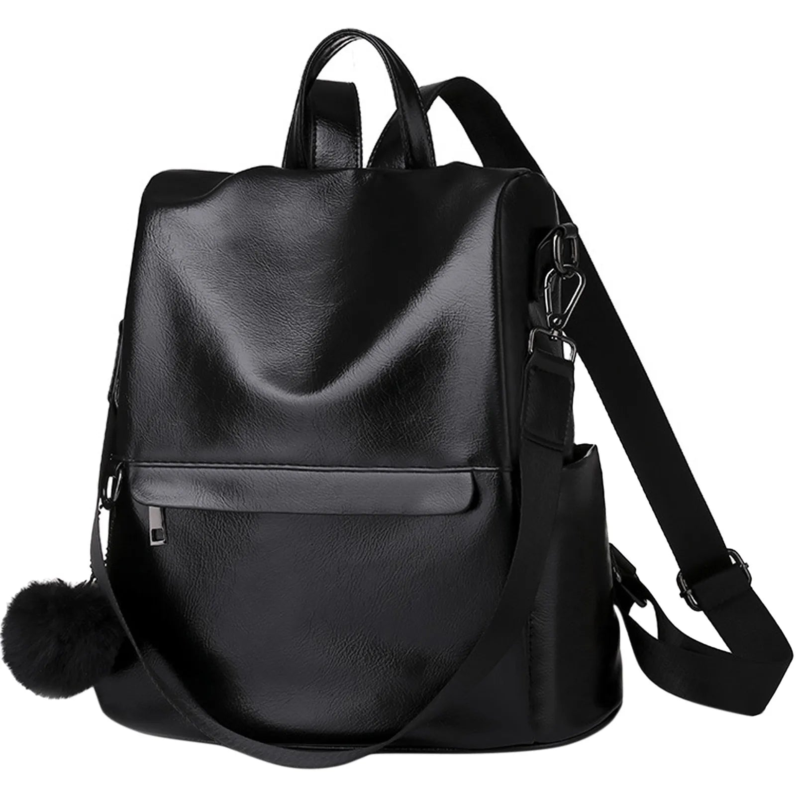 Cute Korean Aesthetic Black Backpack Minimalist Design - 14L Capacity