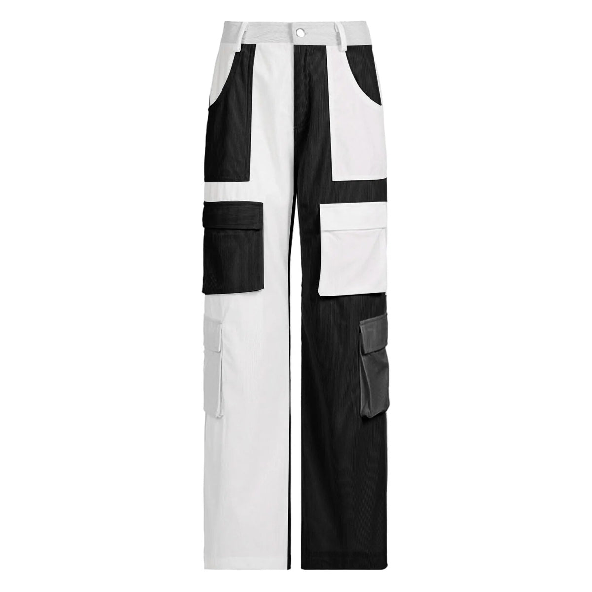 Dual Color Cargo Pants Women Baggy Trousers