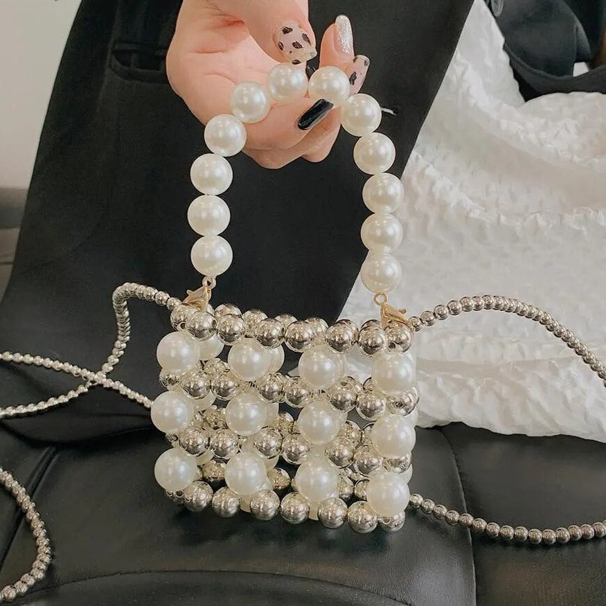 Dainty Beaded Mixed Pearl Beads Kawaii Handbag
