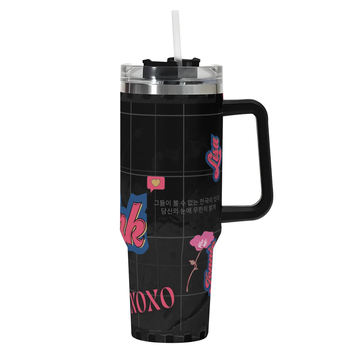 Blackpink cup against white background handle view