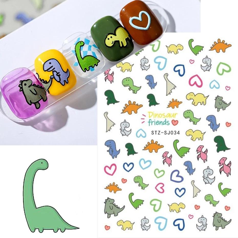 Kawaii Nail Art - Little Kawaii Dinosaur 3D Nail Sticker set