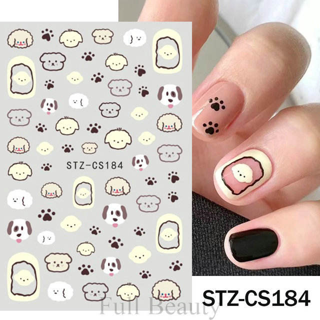 Kawaii Nail Art - Cute Kawaii Dog 3D Nail Sticker set