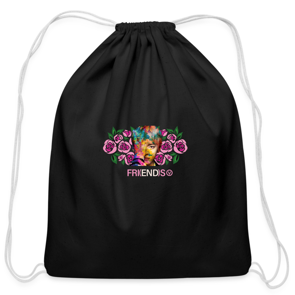 Friends Cotton Drawstring Bag - black