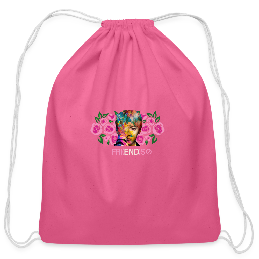 Friends Cotton Drawstring Bag - pink