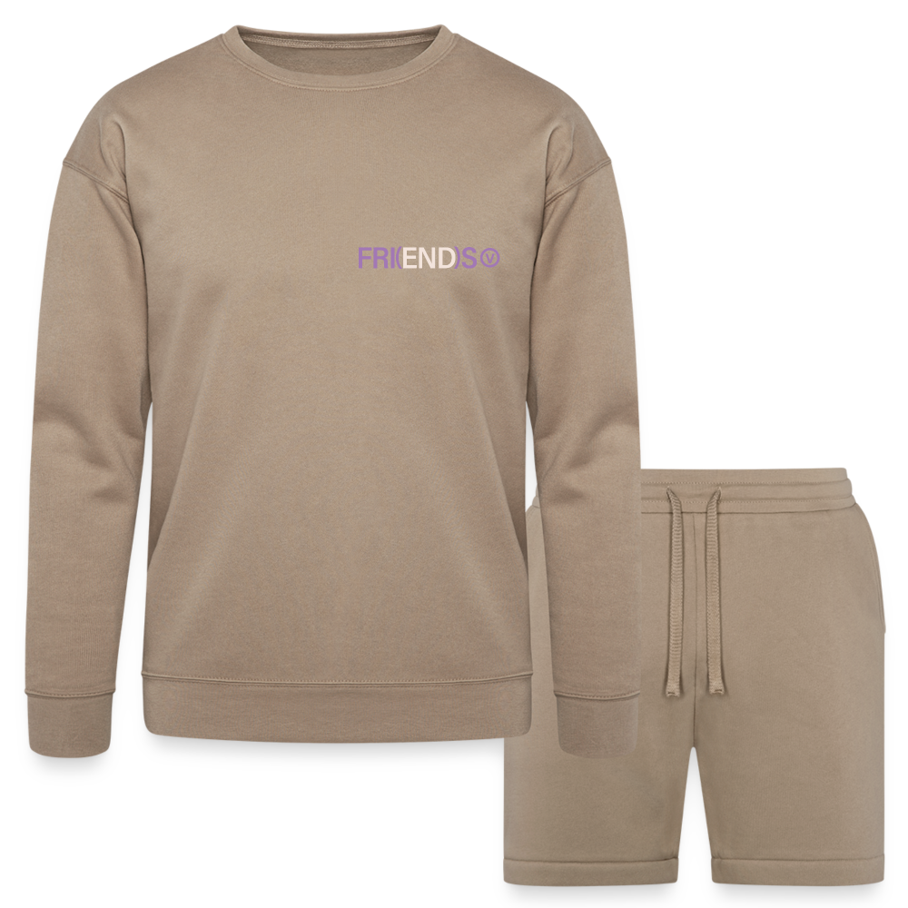 Friends Bella + Canvas Unisex Sweatshirt &amp; Short Set - tan
