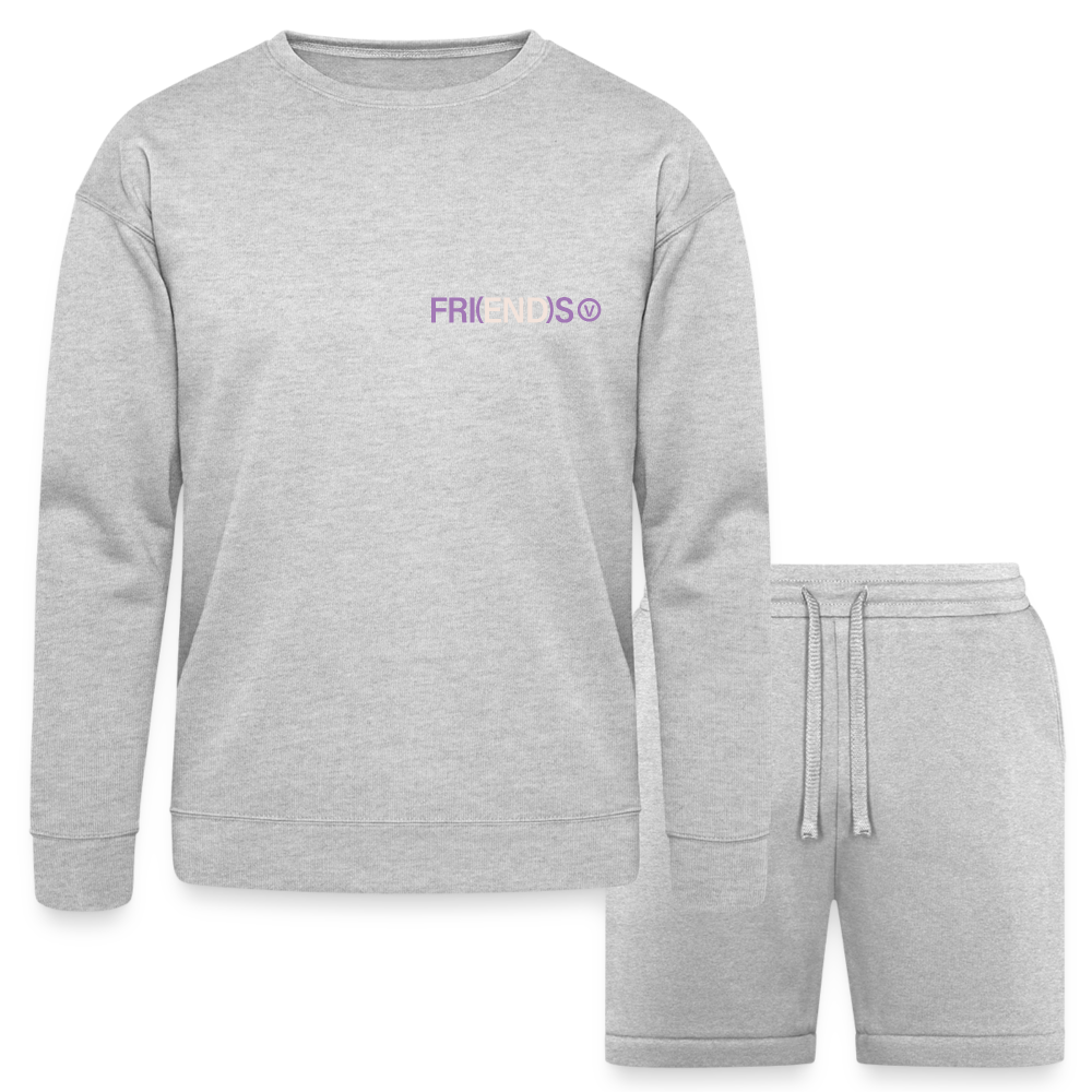 Friends Bella + Canvas Unisex Sweatshirt &amp; Short Set - heather gray