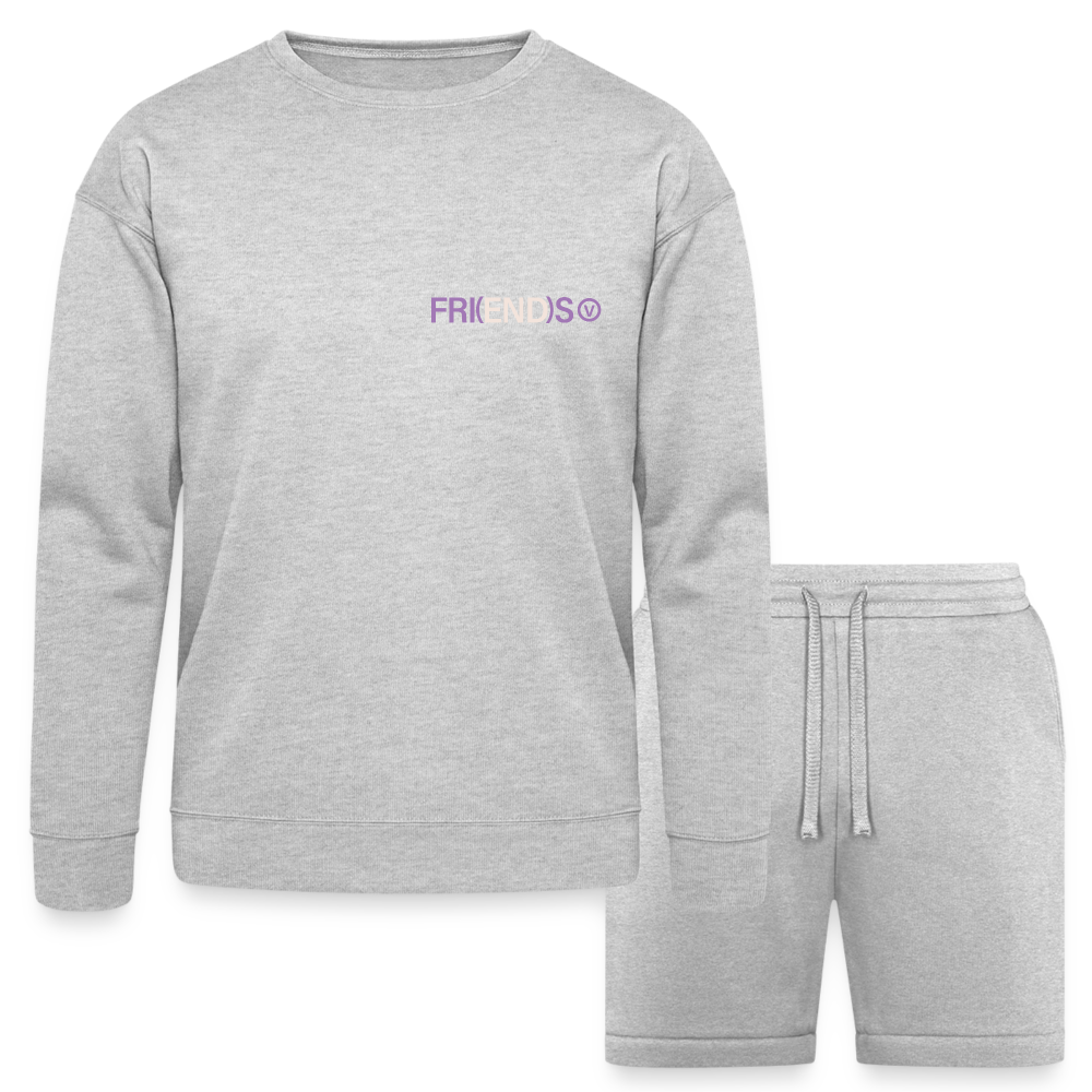 Friends Bella + Canvas Unisex Sweatshirt & Short Set - heather gray