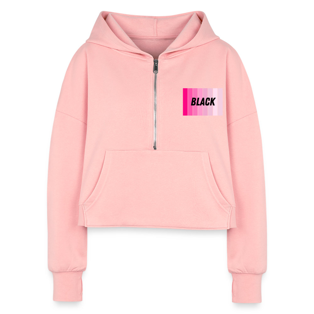 BlackPink Women's Half Zip Cropped Hoodie - black