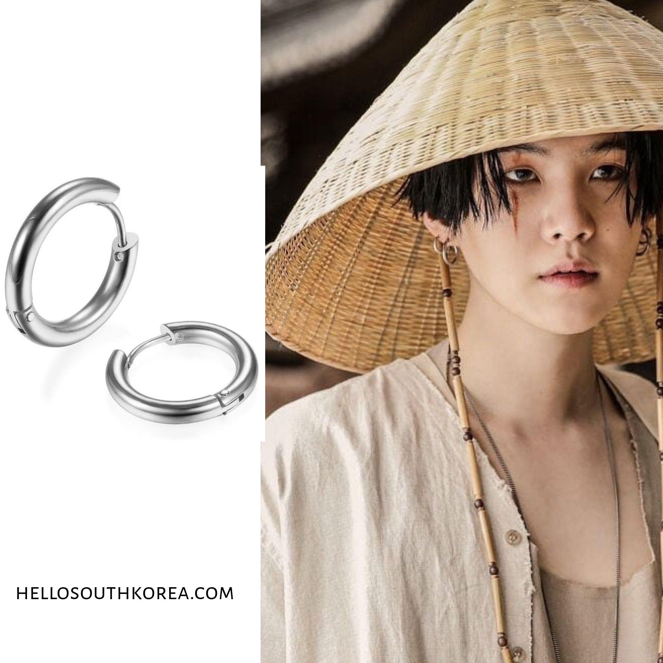 Kpop Hoop Earrings - Stylish Male Accessory - Hello South Korea