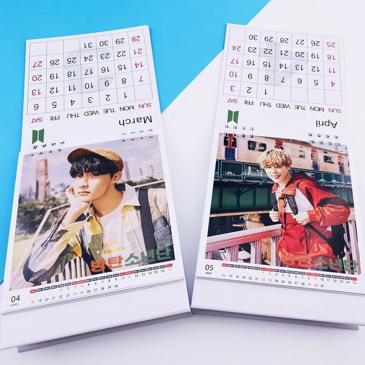 Compact 2021 BTS easel desk calendar
