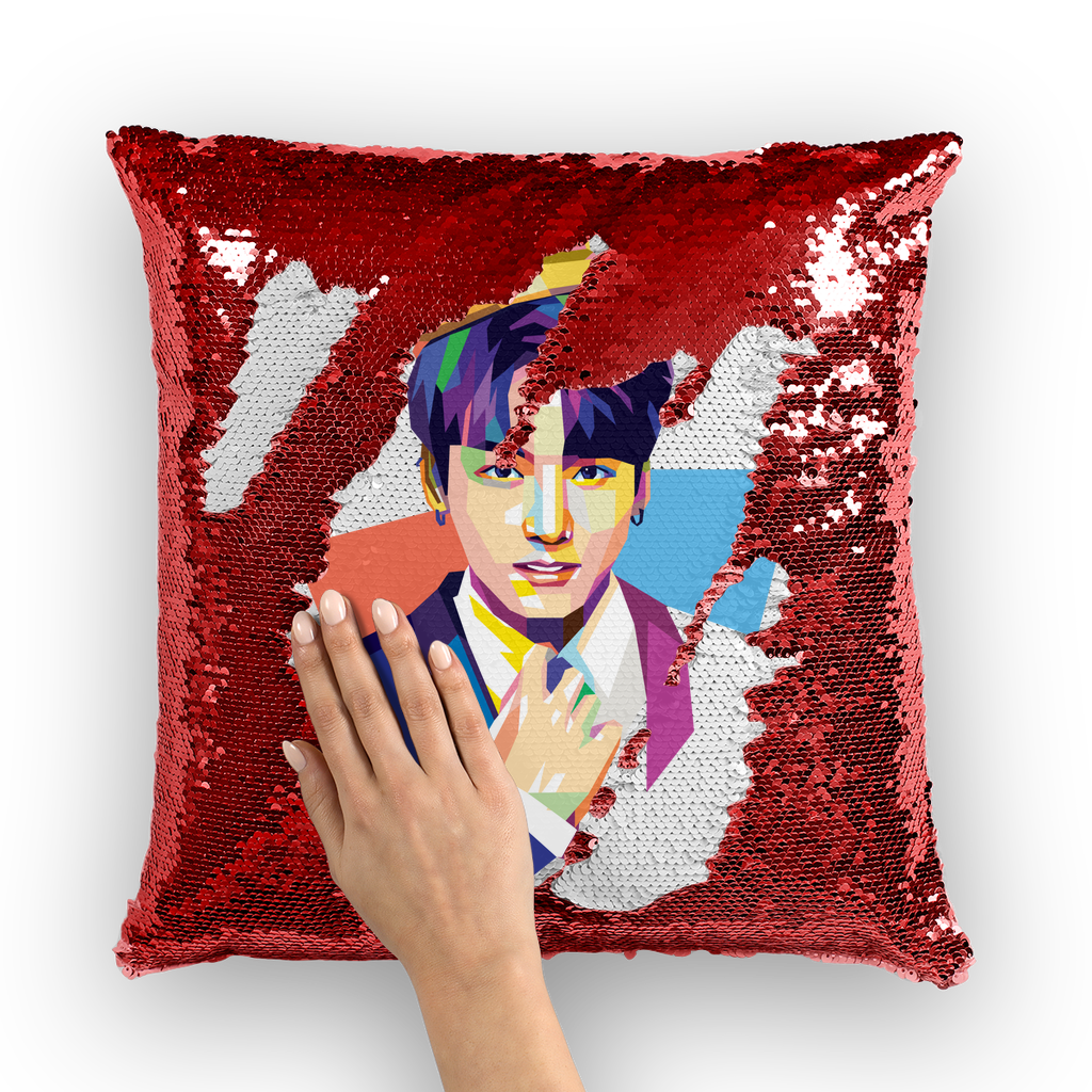 Golden Maknae Sequin Cushion Cover